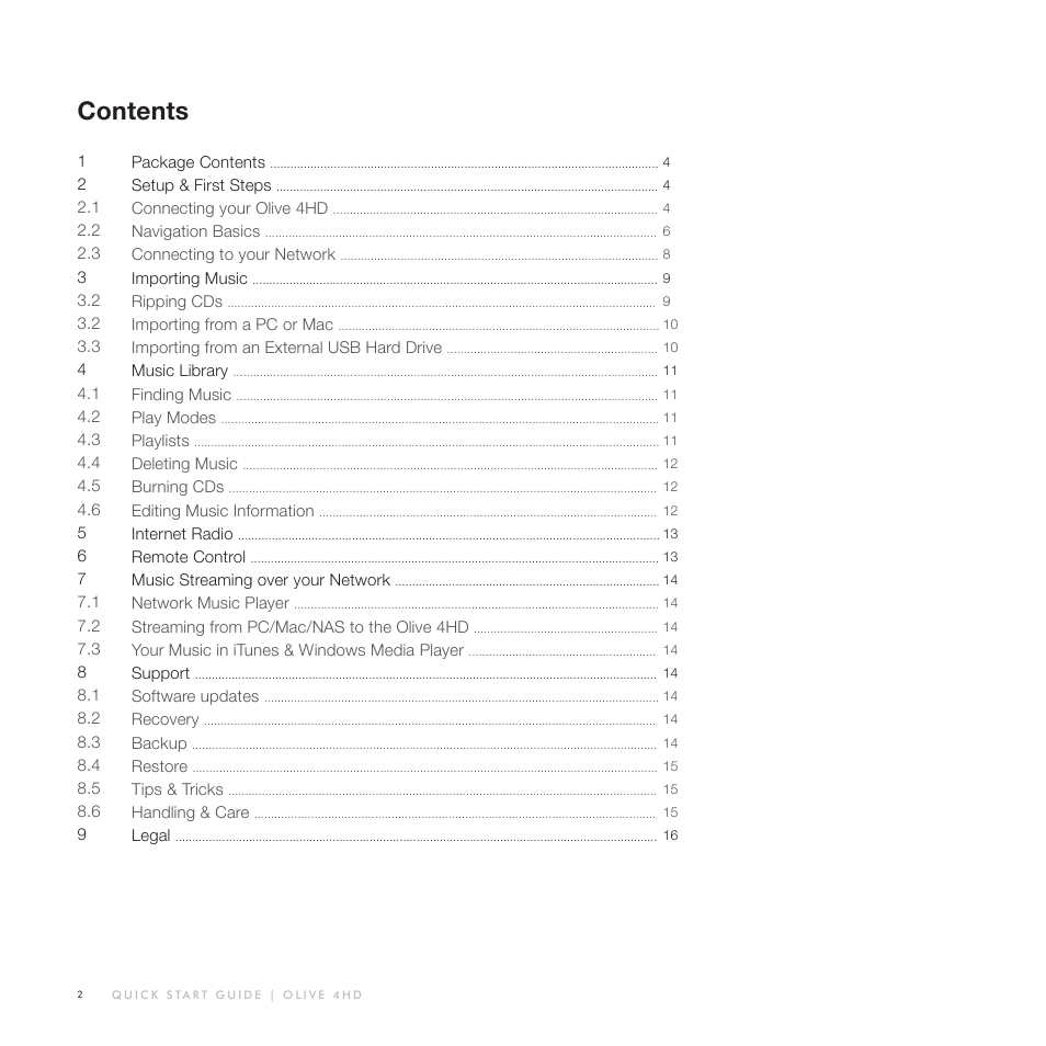 Olive Media Products 4HD User Manual | Page 2 / 19