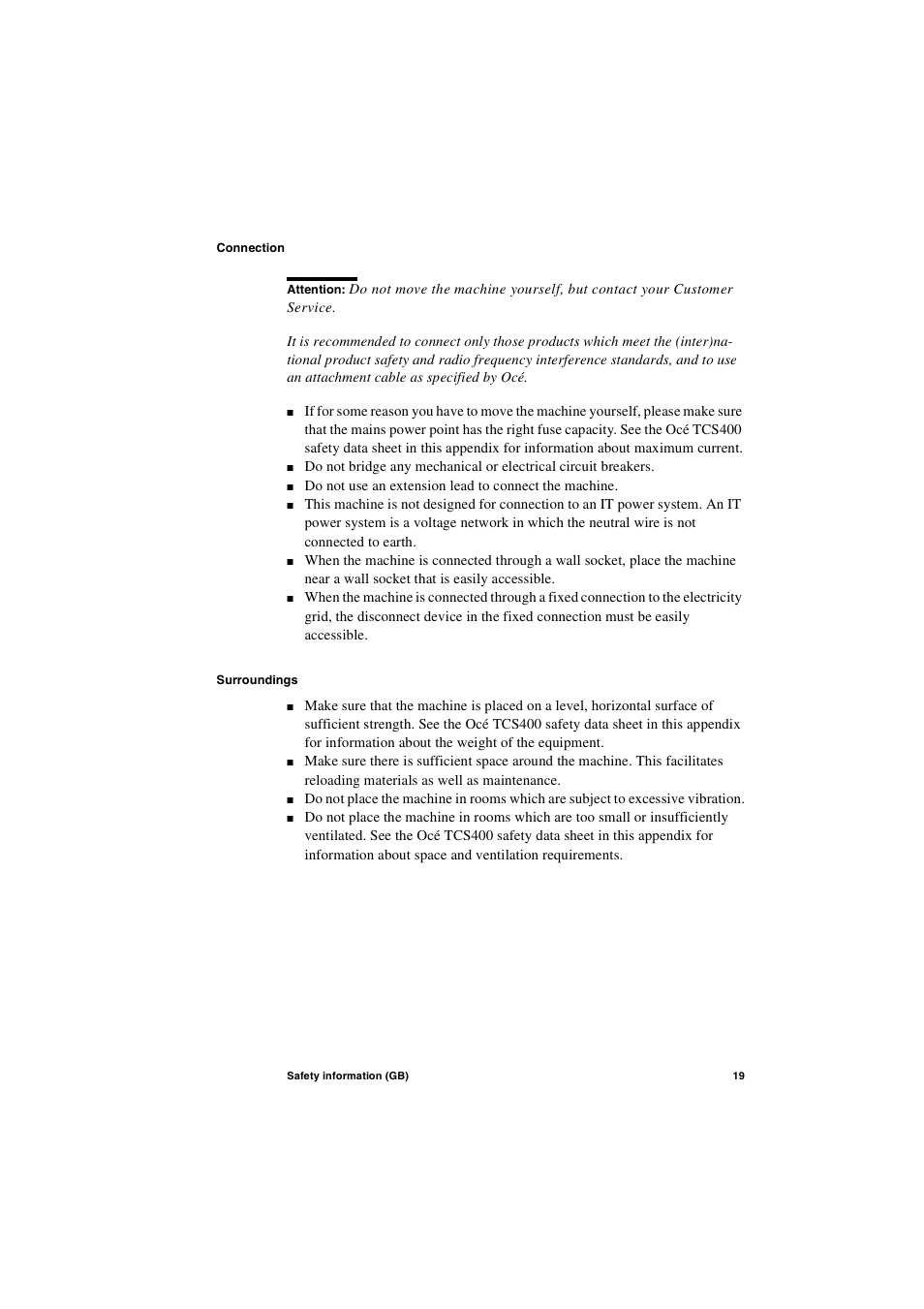 Oce North America TCS400 User Manual | Page 19 / 28