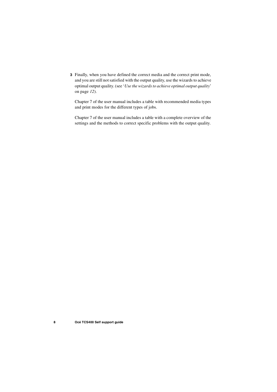 Oce North America TCS400 User Manual | Page 8 / 28