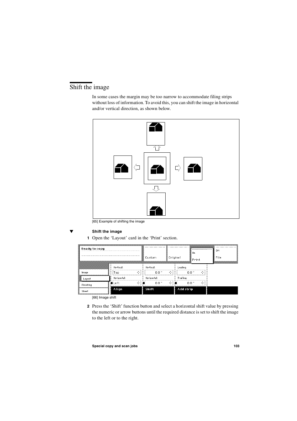 Shift the image, Shift the image 103 | Oce North America TDS600 User Manual | Page 103 / 338