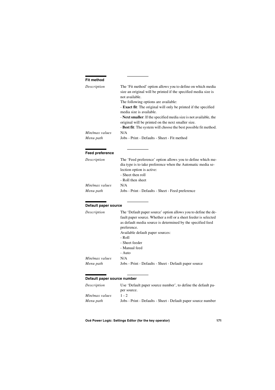 Oce North America TDS600 User Manual | Page 171 / 338