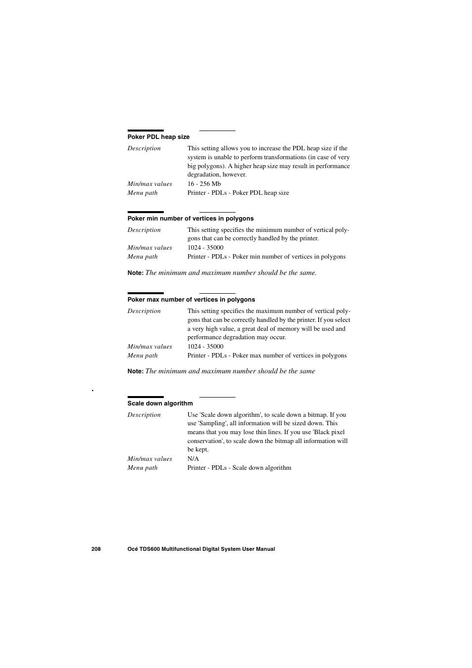 Oce North America TDS600 User Manual | Page 208 / 338