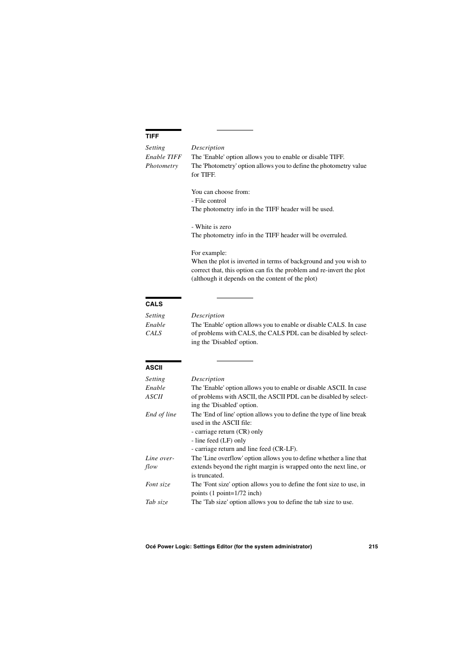 Oce North America TDS600 User Manual | Page 215 / 338