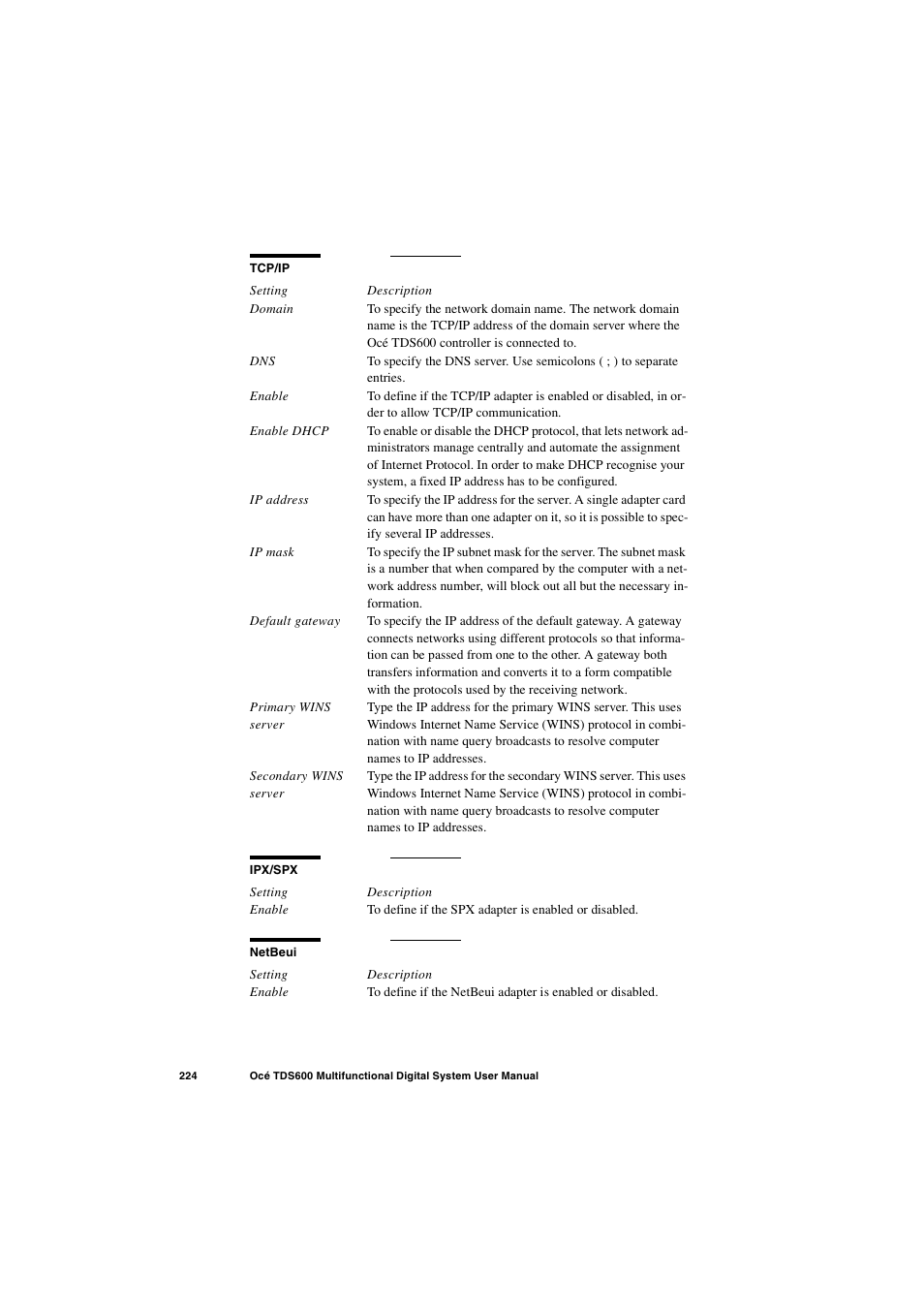 Oce North America TDS600 User Manual | Page 224 / 338