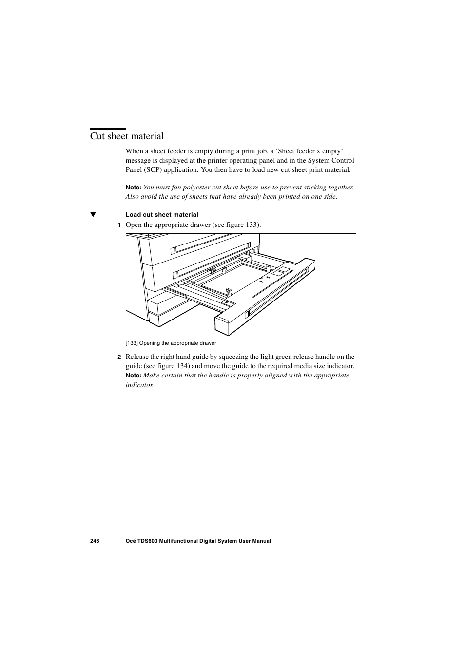 Cut sheet material, Cut sheet material 246 | Oce North America TDS600 User Manual | Page 246 / 338
