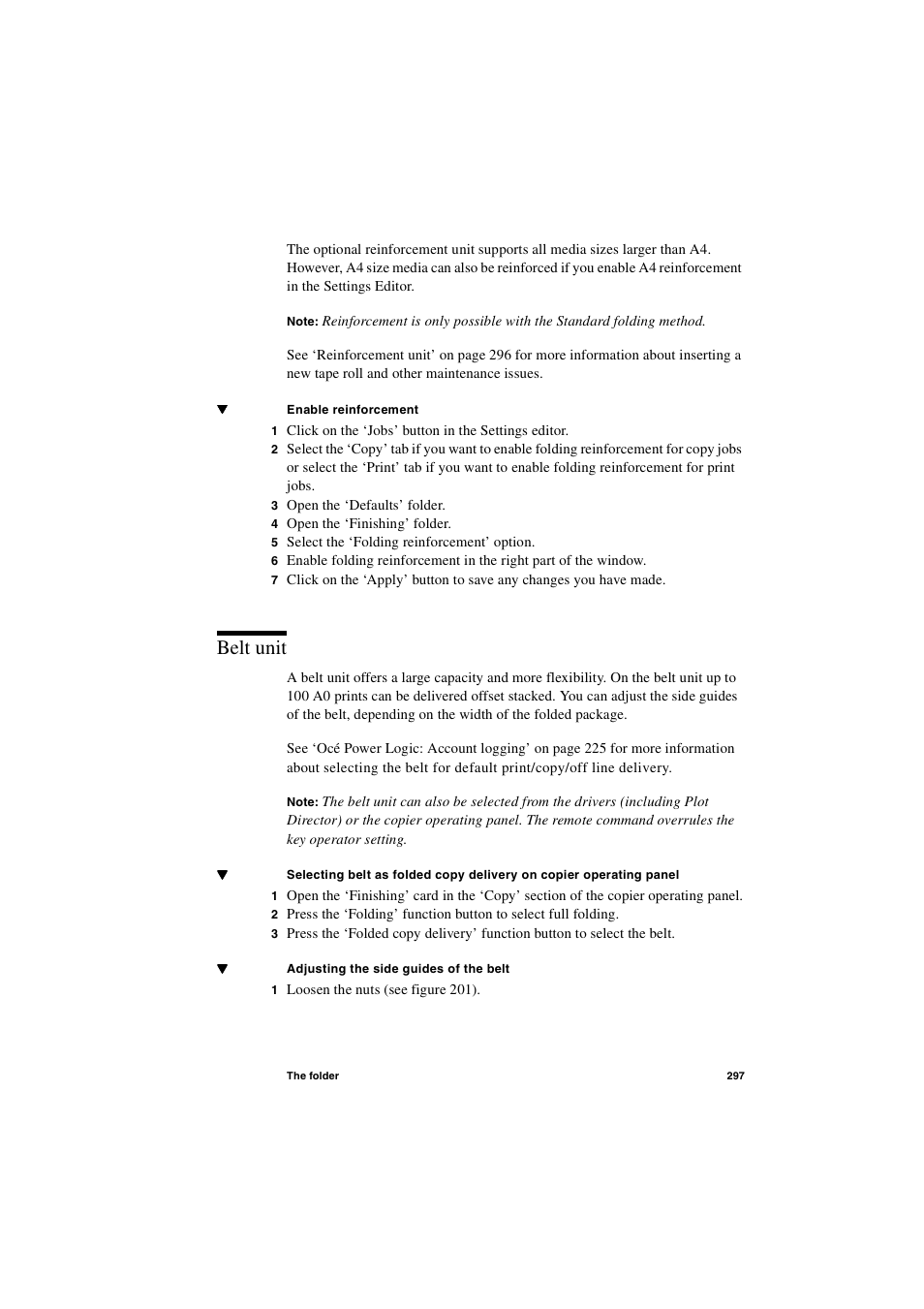 Belt unit, Belt unit 297 | Oce North America TDS600 User Manual | Page 297 / 338