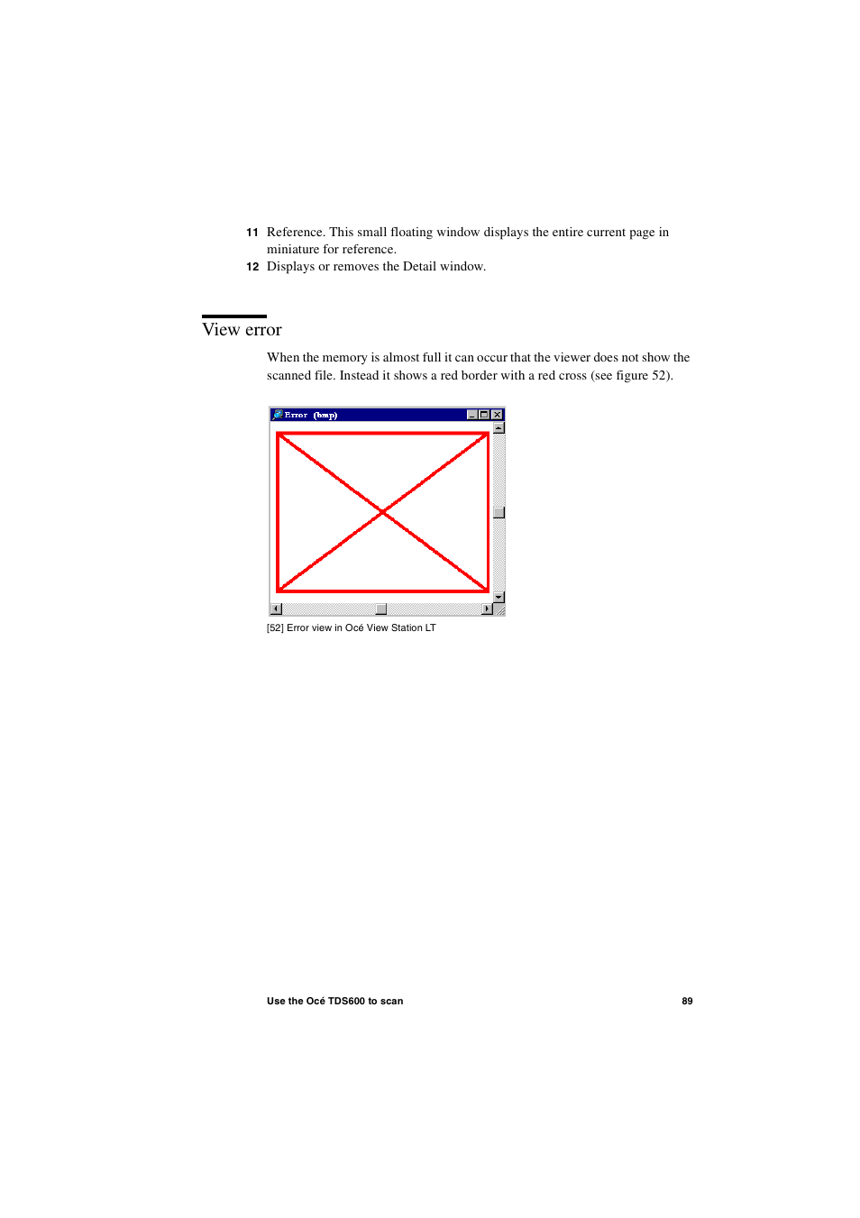 View error, View error 89 | Oce North America TDS600 User Manual | Page 89 / 338