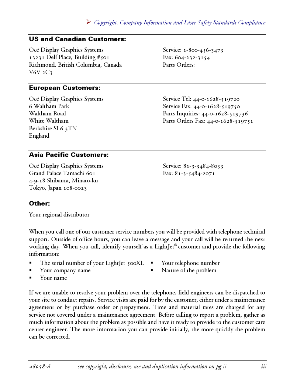 Oce North America LIGHTJET 500XL User Manual | Page 5 / 22