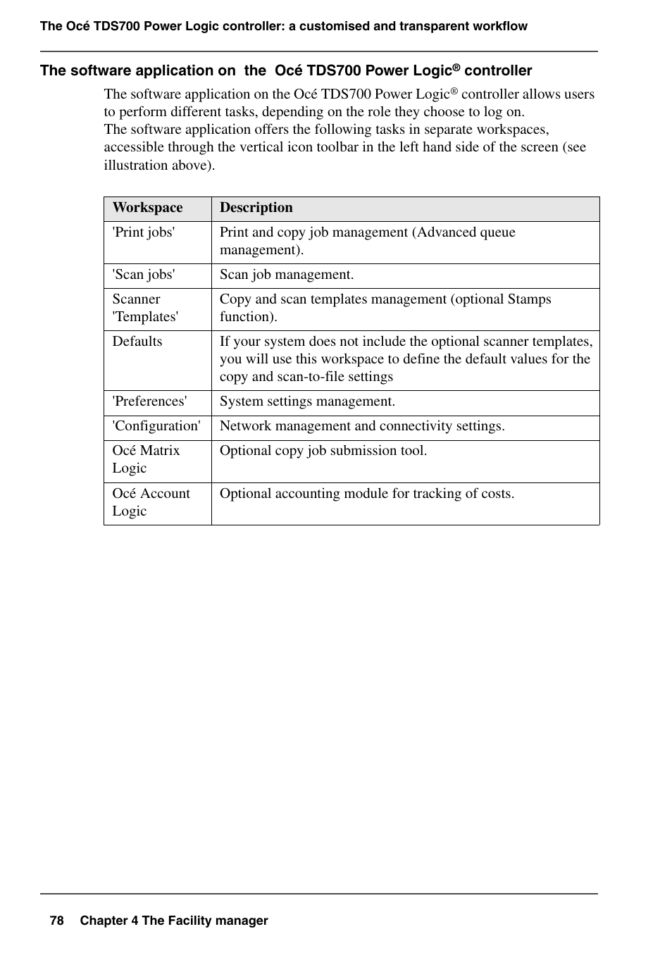 Oce North America TDS700 User Manual | Page 78 / 128