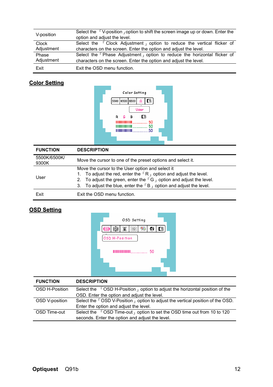Optiquest VS12118 User Manual | Page 15 / 26