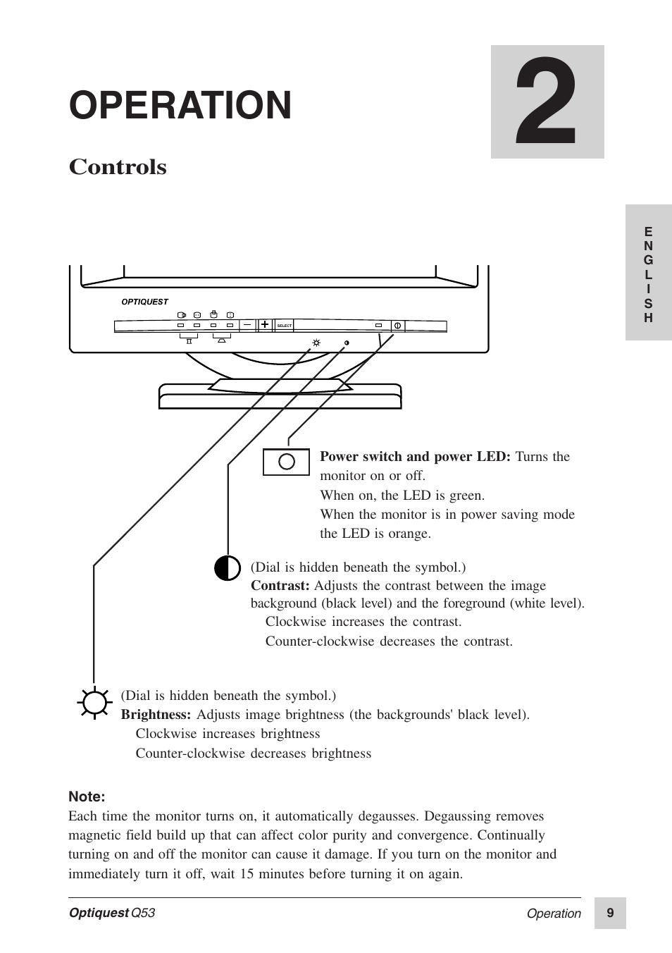 Operation | Optiquest Q53 User Manual | Page 14 / 34