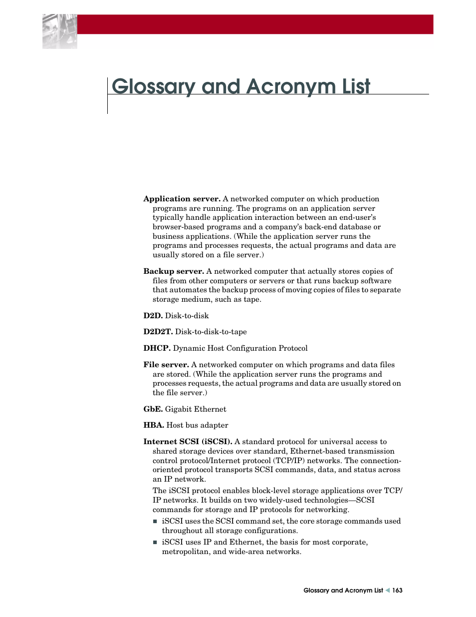 Glossary and acronym list | Overland Storage REO 9000 User Manual | Page 163 / 170