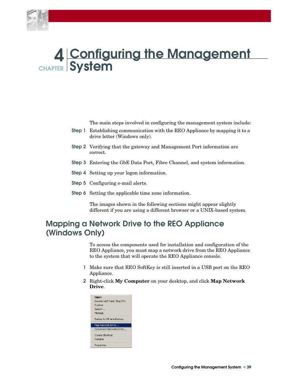 Configuring the management system | Overland Storage REO 9000 User Manual | Page 39 / 170