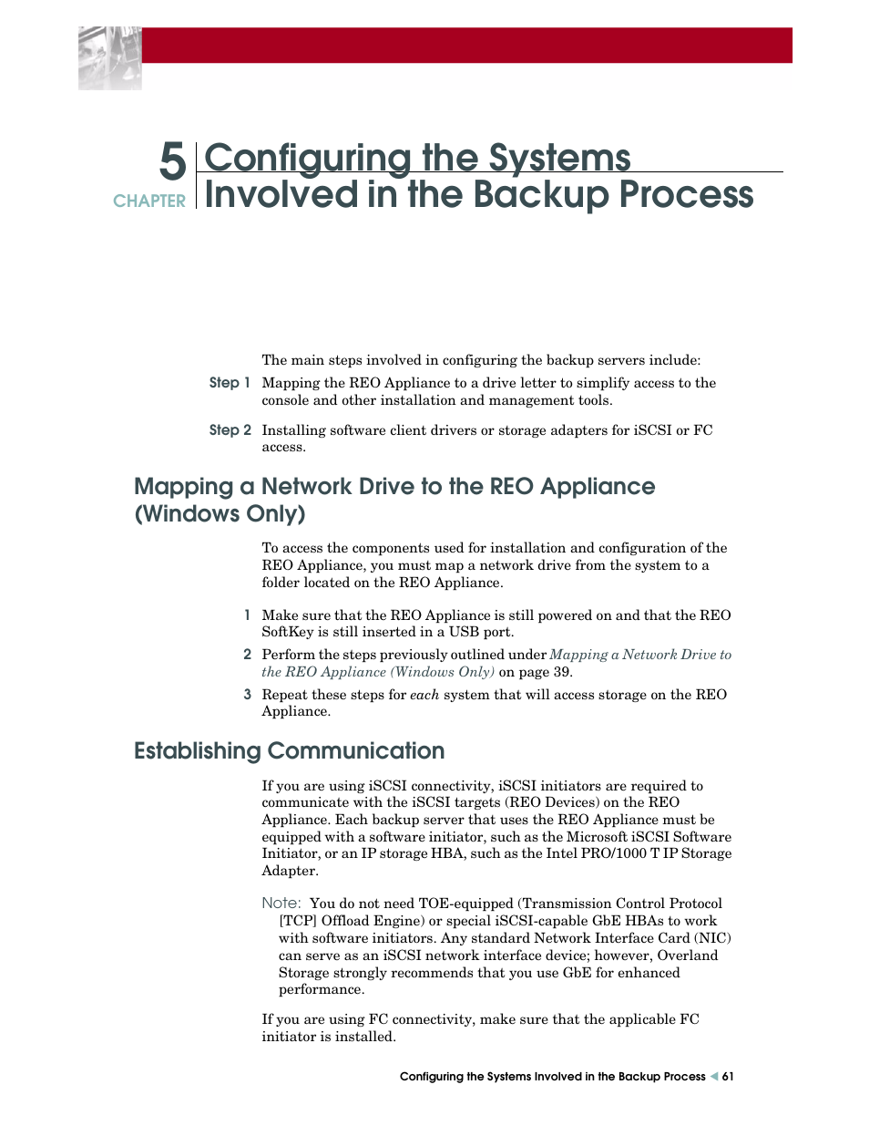 Establishing communication | Overland Storage REO 9000 User Manual | Page 61 / 170