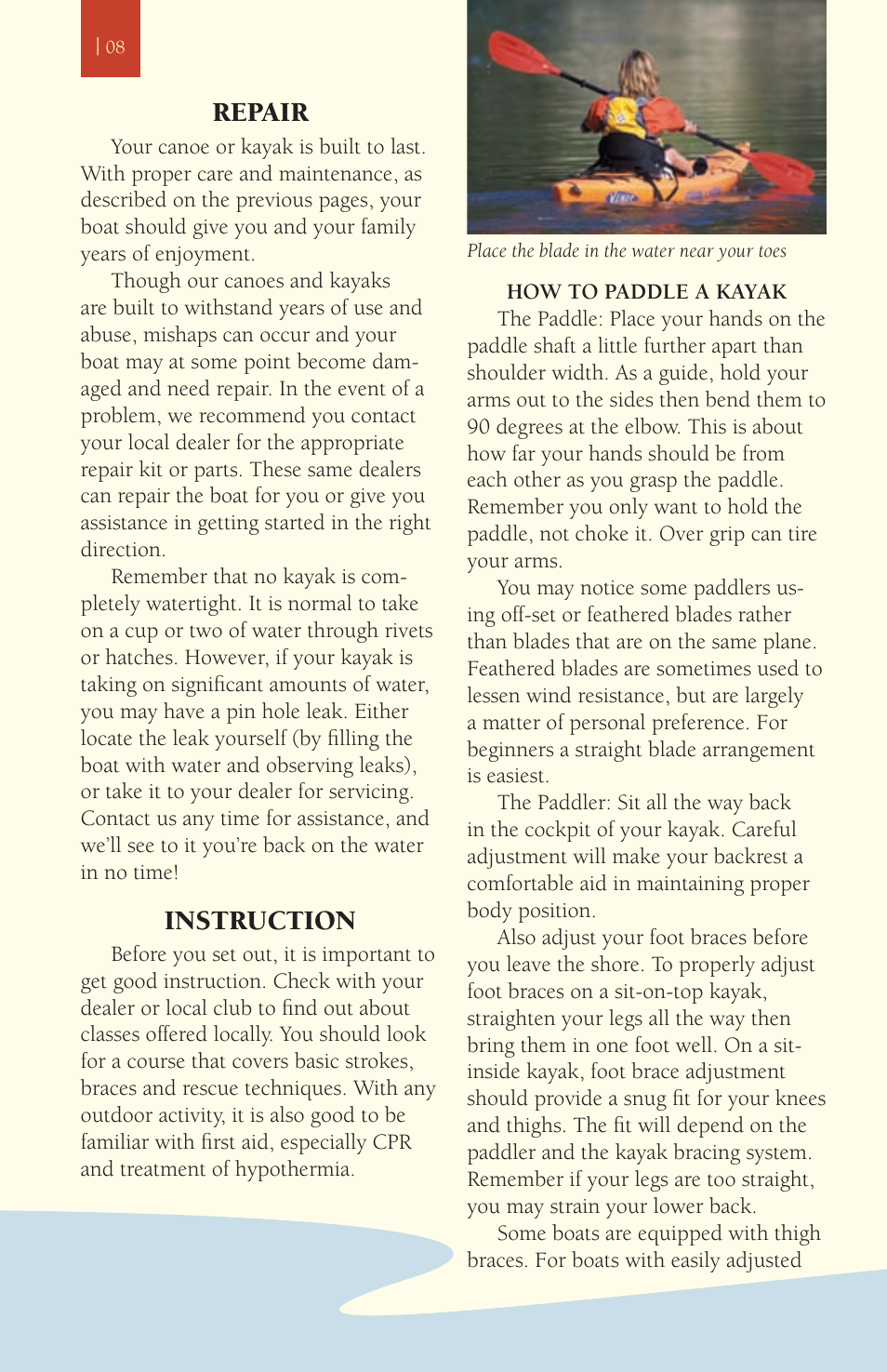 Repair, Instruction | Ocean Kayak Kayak User Manual | Page 8 / 14