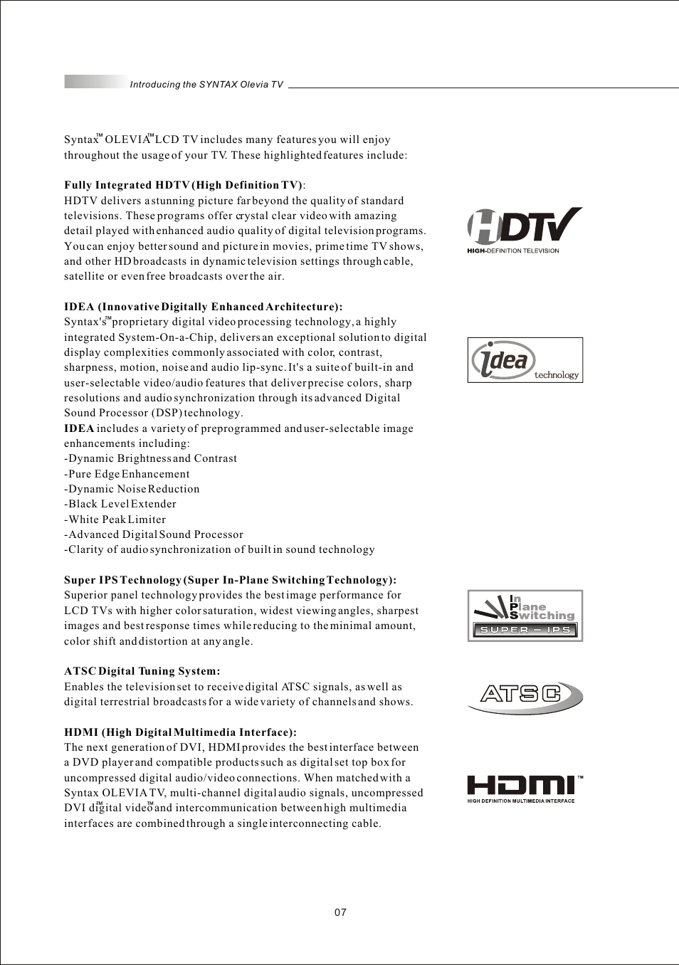 Olevia LT37HVS User Manual | Page 9 / 87