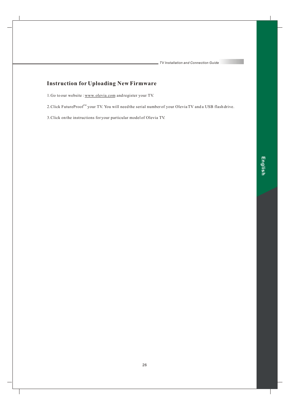 Instruction for uploading new firmware | Olevia 242T FHD User Manual | Page 29 / 72