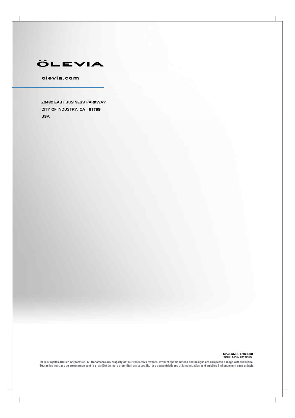 Olevia 242T FHD User Manual | Page 72 / 72