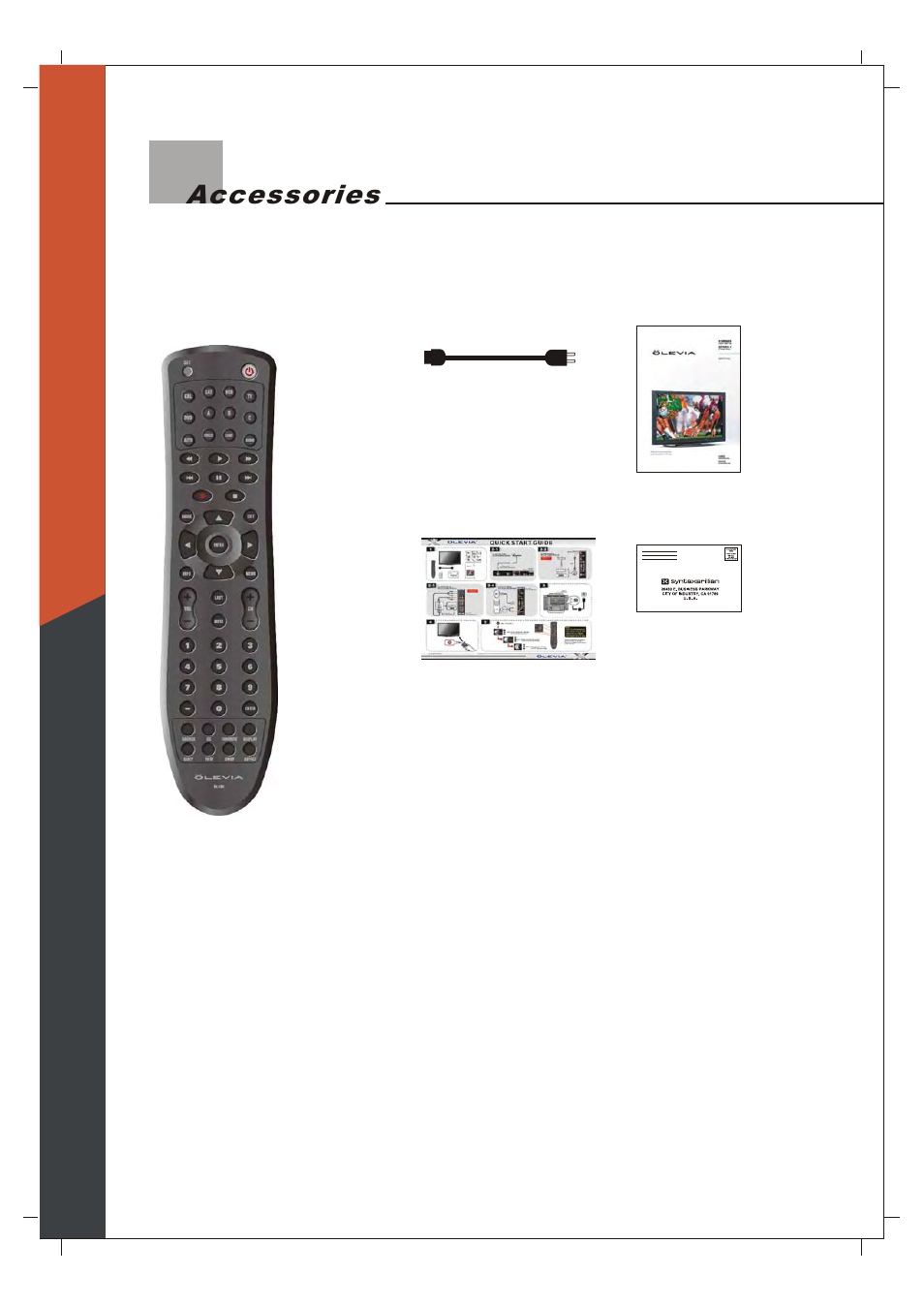 Accessories | Olevia 265T FHD User Manual | Page 11 / 75