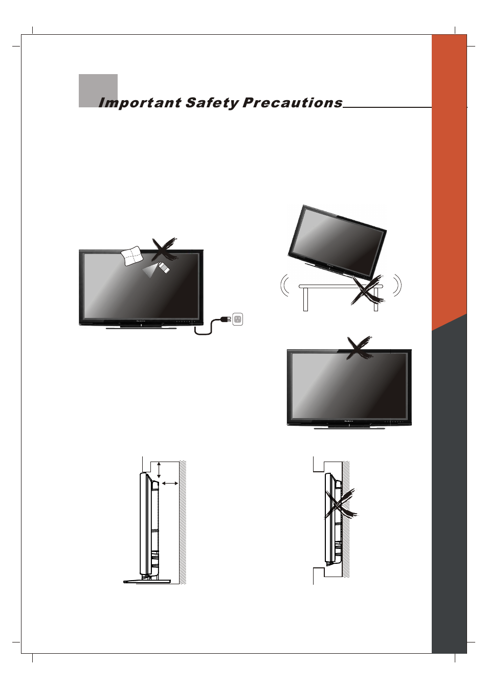 Import ant safety precautions, Cleaning, Stand | Ventilation | Olevia 265T FHD User Manual | Page 4 / 75