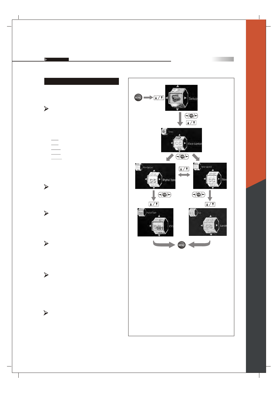 Closed caption options, English | Olevia 265T FHD User Manual | Page 56 / 75