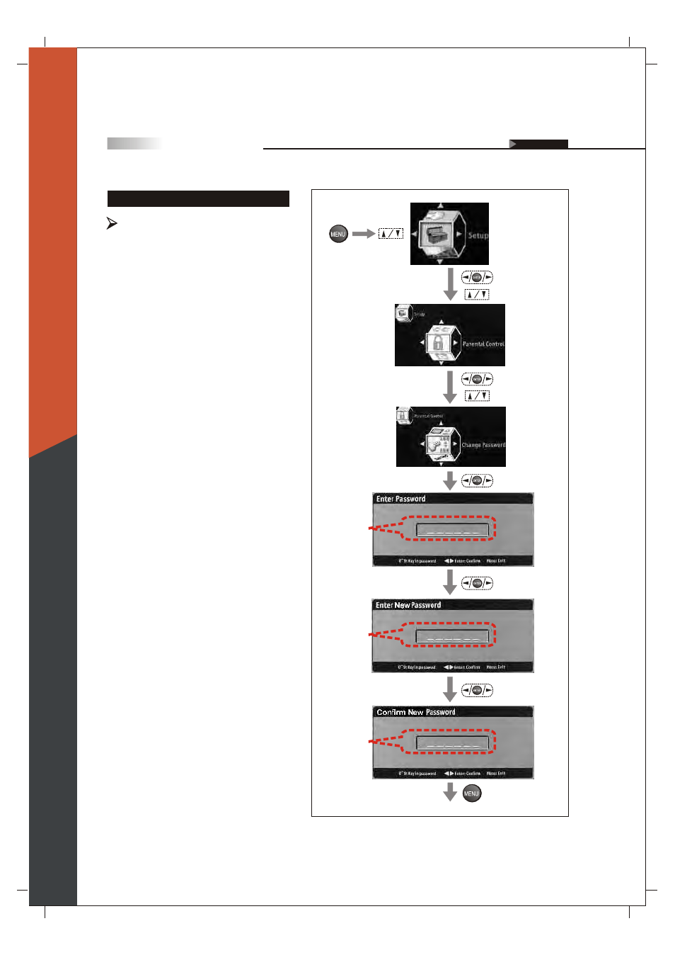Resetting the password, English, Change password | Olevia 265T FHD User Manual | Page 63 / 75