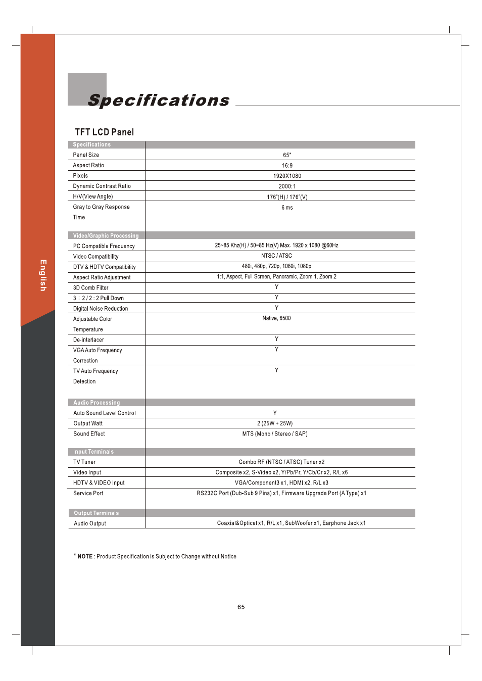 Olevia 265T FHD User Manual | Page 67 / 75