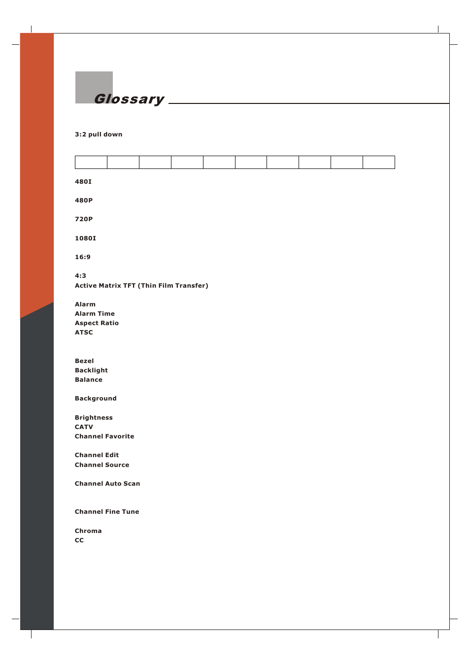 Glossary | Olevia 265T FHD User Manual | Page 71 / 75