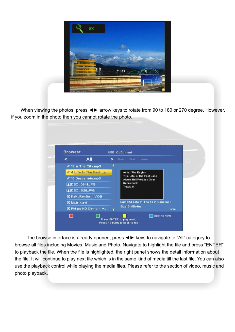 Olevia HD Multimedia Player ZP-500 User Manual | Page 21 / 47