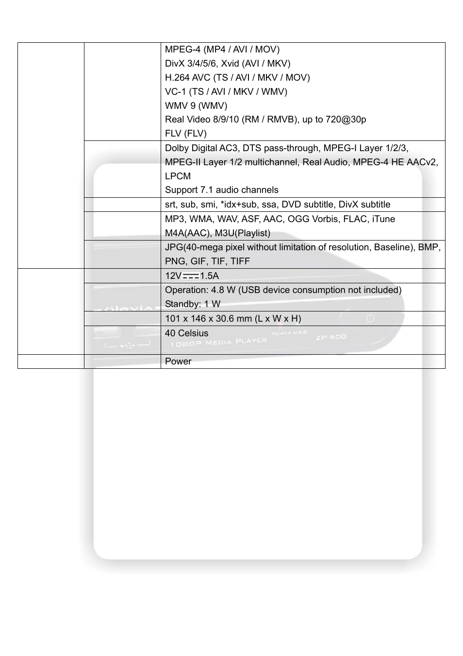 Olevia HD Multimedia Player ZP-500 User Manual | Page 45 / 47