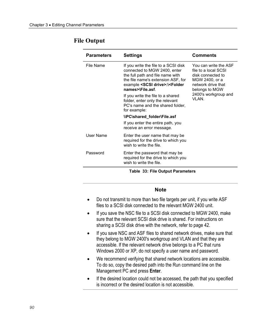 File output | Optibase MGW 2400 WMT User Manual | Page 100 / 156