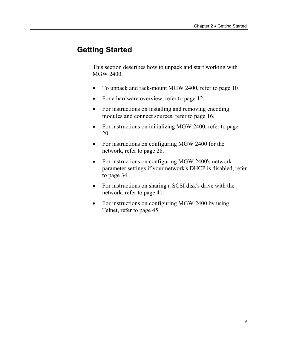 Getting started | Optibase MGW 2400 WMT User Manual | Page 19 / 156