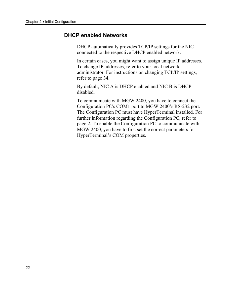 Dhcp enabled networks | Optibase MGW 2400 WMT User Manual | Page 32 / 156