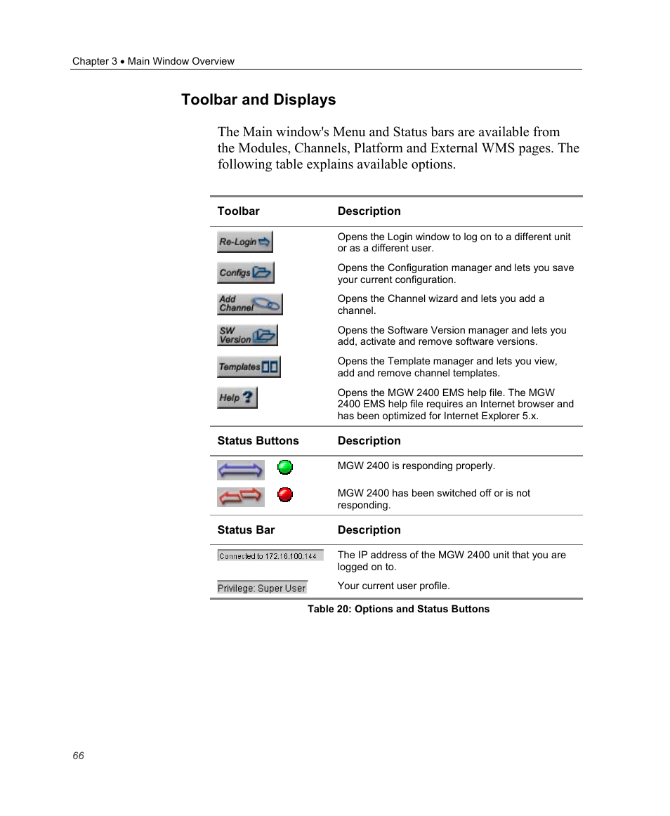 Toolbar and displays | Optibase MGW 2400 WMT User Manual | Page 76 / 156