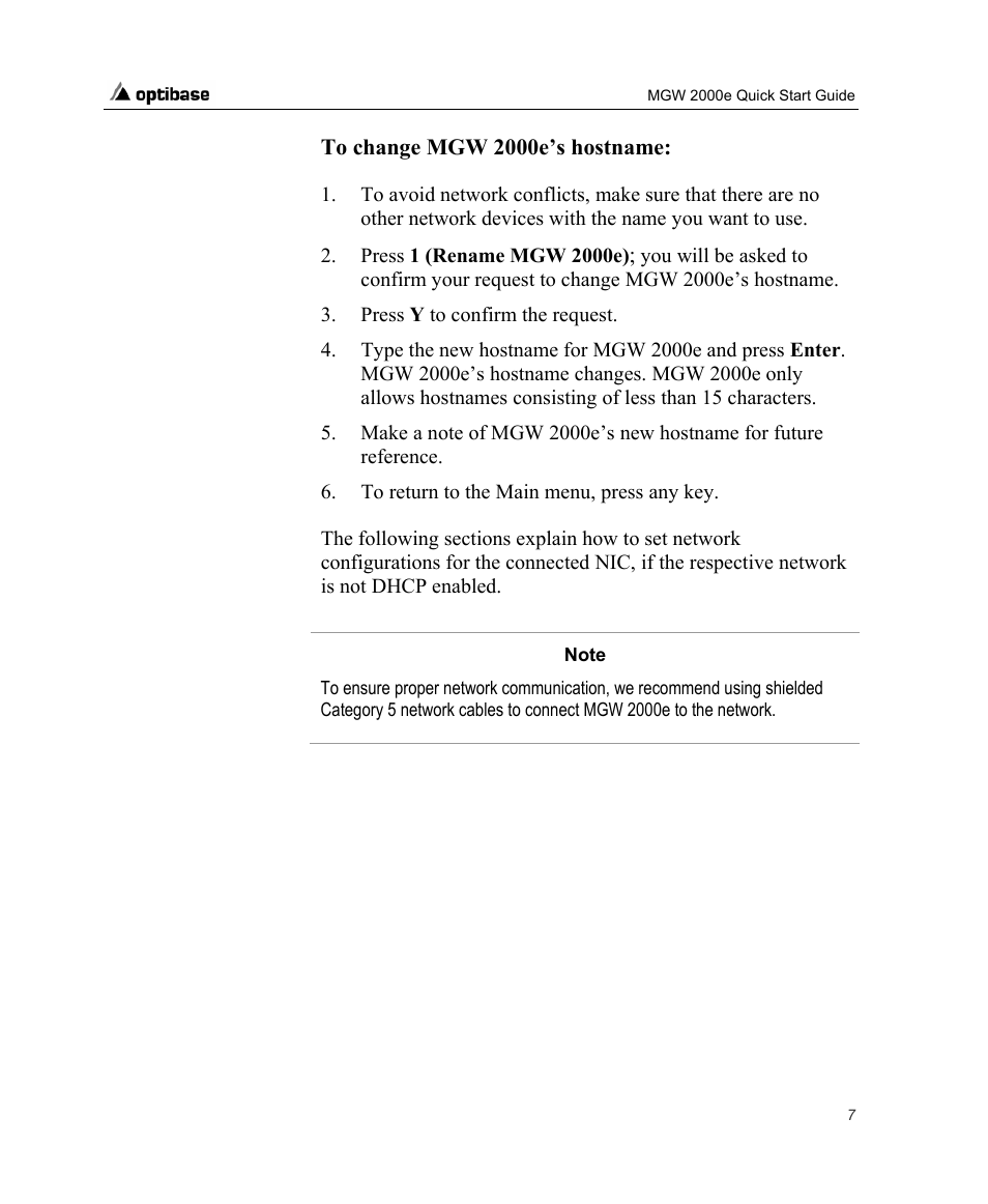 Optibase MGW 2000e User Manual | Page 13 / 28