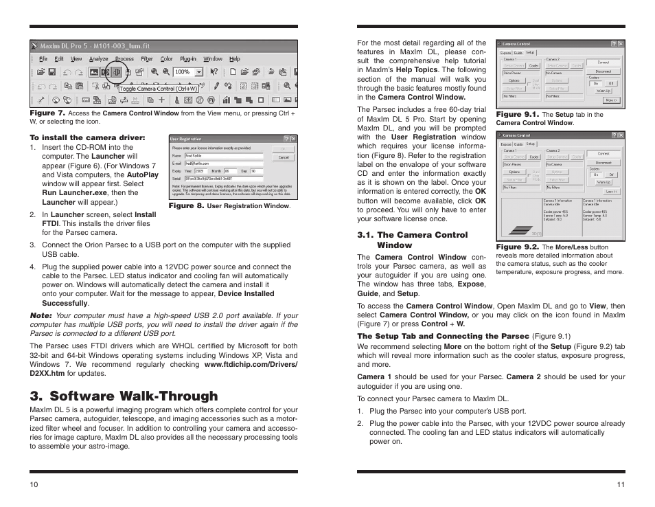 Software walk-through | Orion PARSEC 8300M User Manual | Page 6 / 23