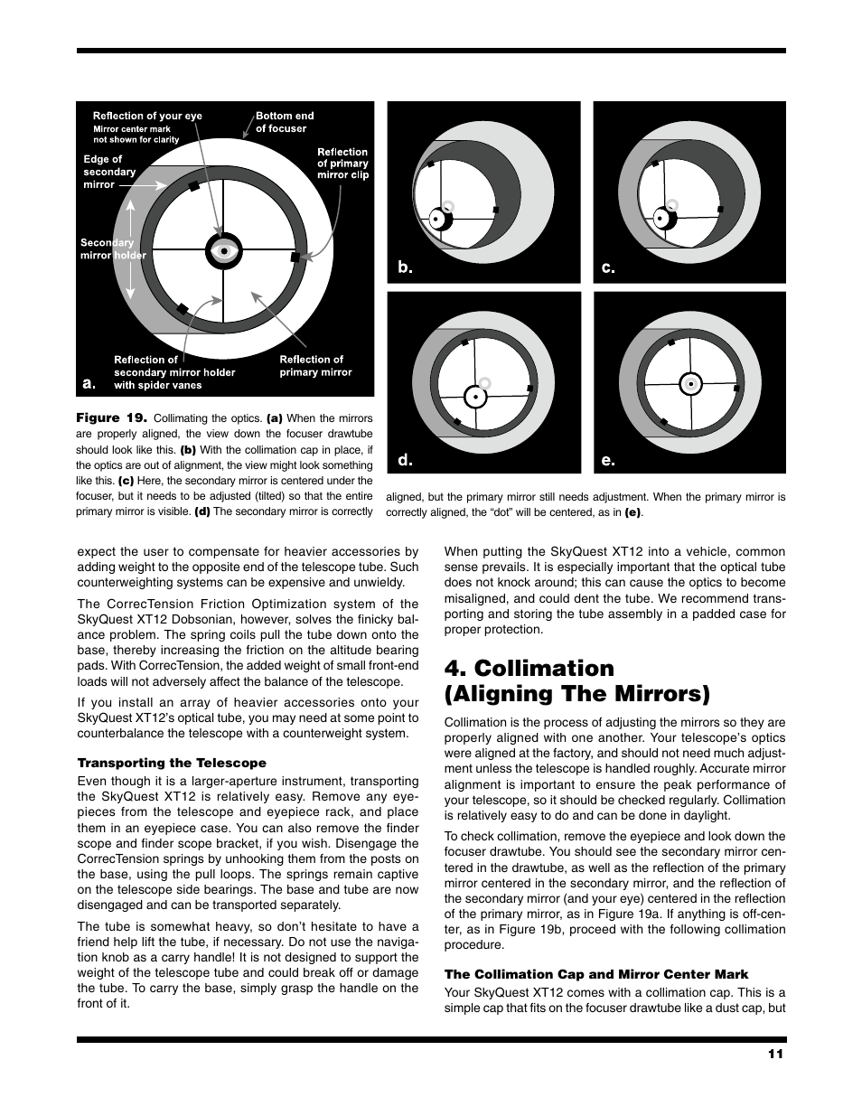 Collimation (aligning the mirrors) | Orion 9966 User Manual | Page 11 / 20