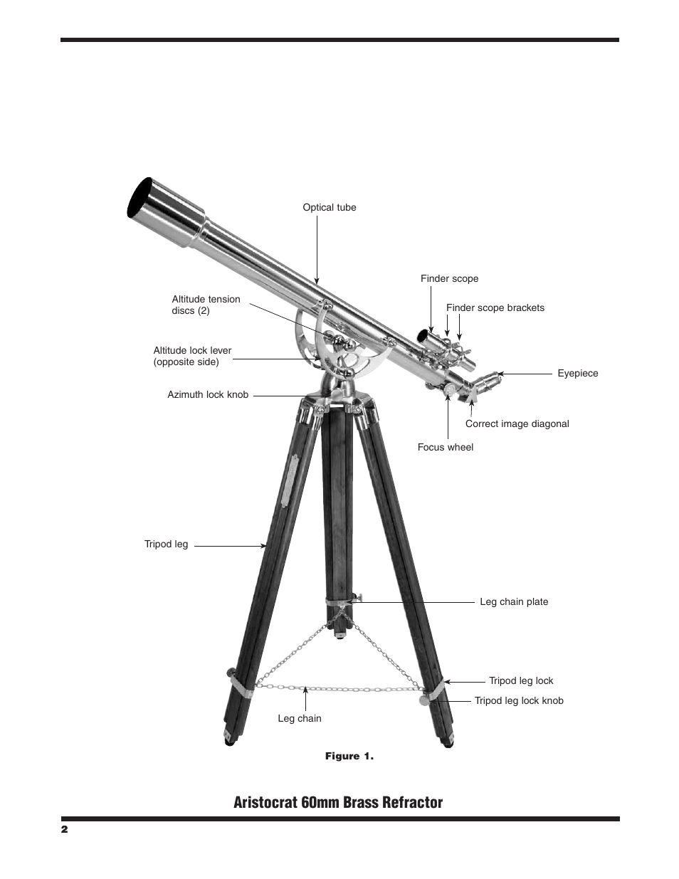 Aristocrat 60mm brass refractor | Orion ARISTOCRAT 9800 User Manual | Page 2 / 8