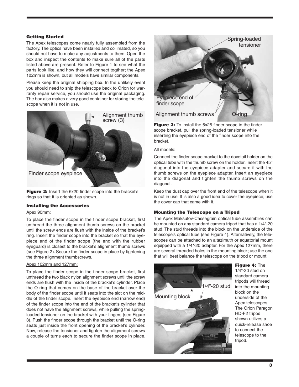 Orion APEX #9825 User Manual | Page 3 / 8