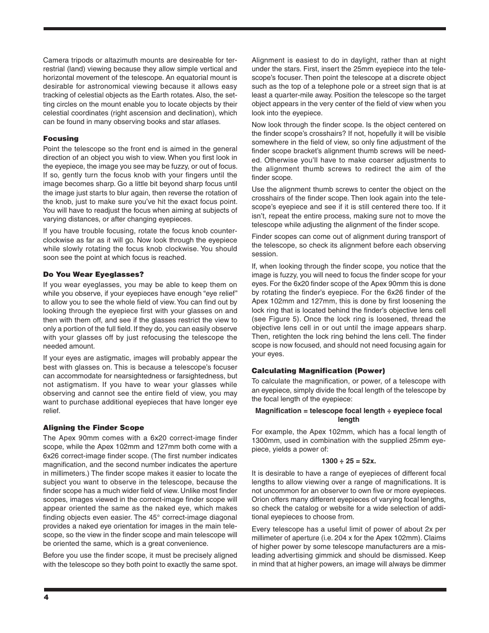 Orion APEX #9825 User Manual | Page 4 / 8