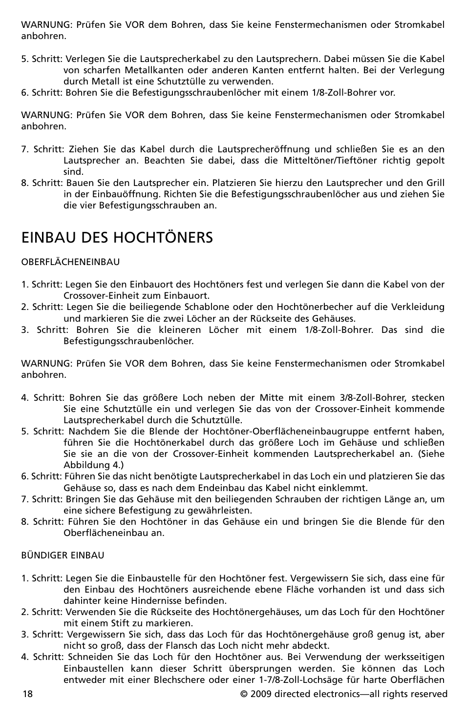 Einbau des hochtöners | Orion Cobalt CO552 User Manual | Page 19 / 30