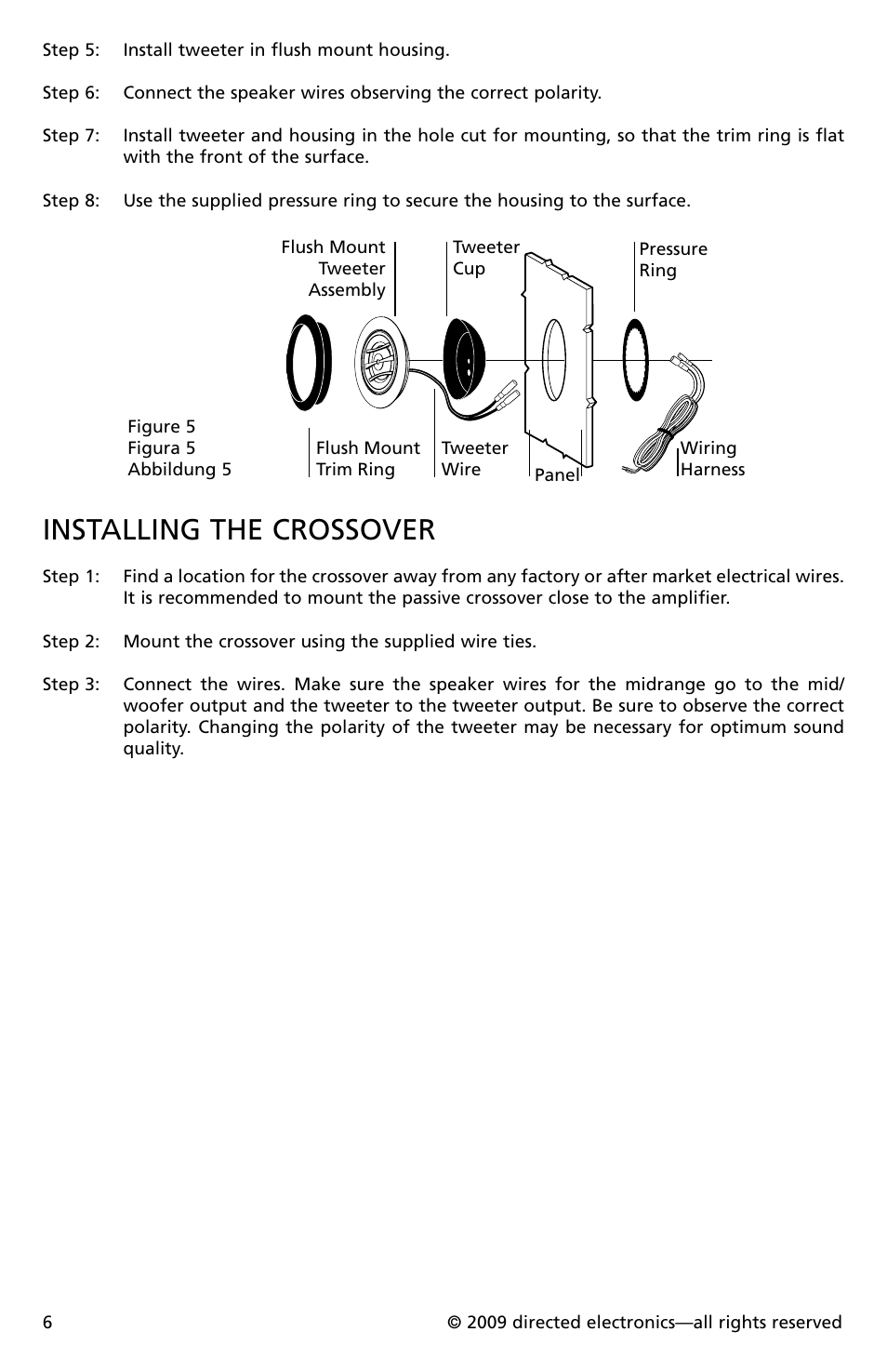 Installing the crossover | Orion Cobalt CO552 User Manual | Page 7 / 30