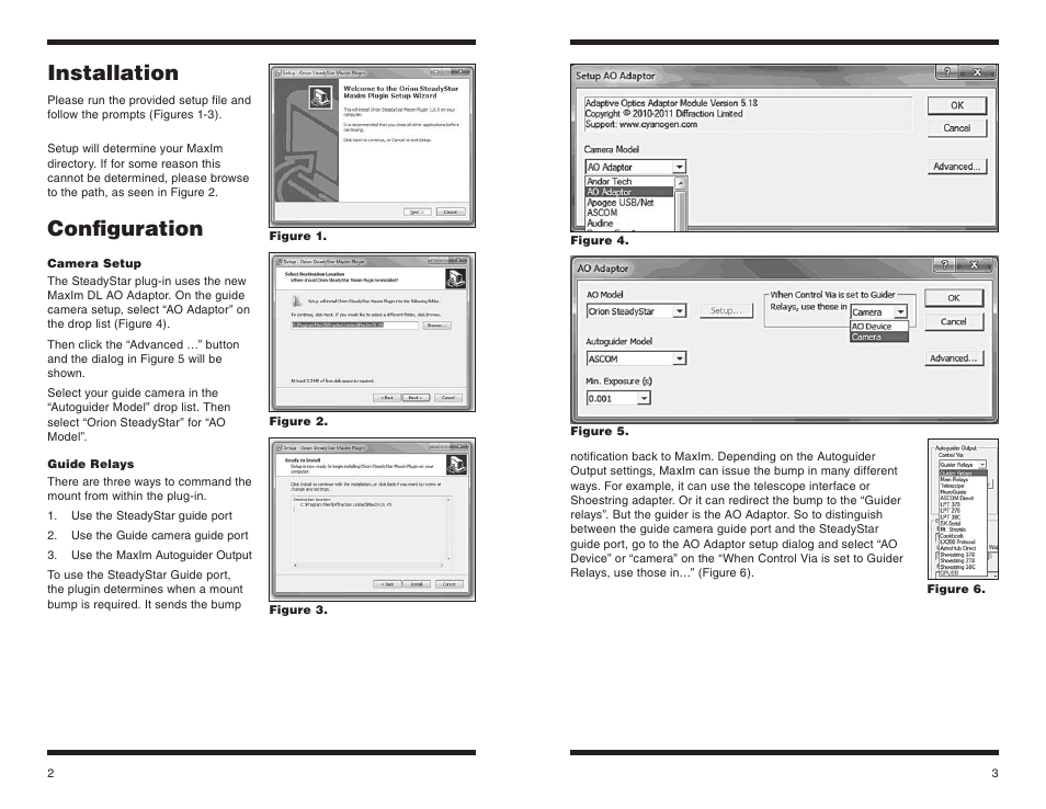 Installation, Configuration | Orion STEADYSTAR 53081 User Manual | Page 2 / 4