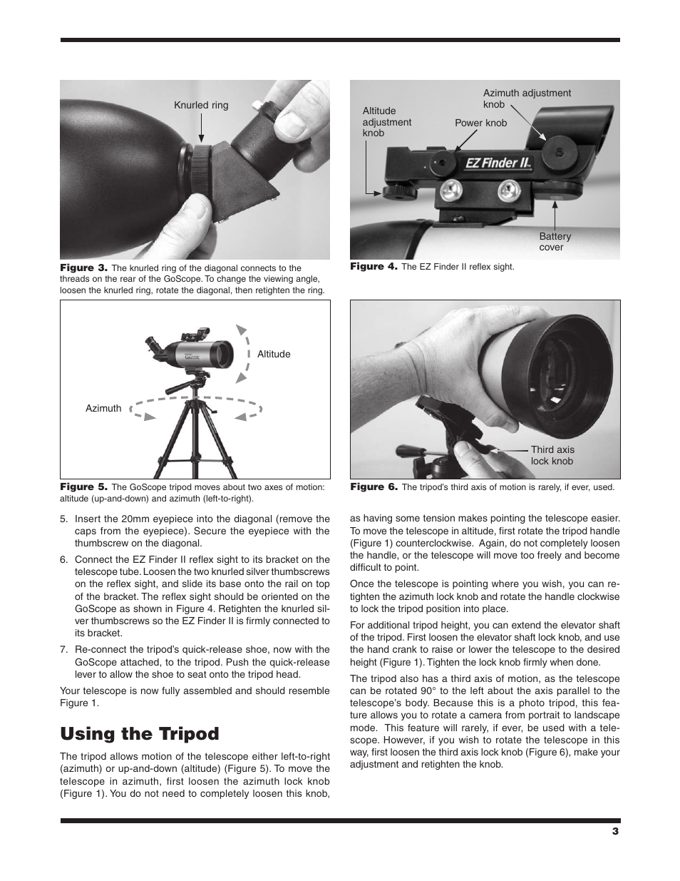 Using the tripod | Orion GOSCOPE 70 User Manual | Page 3 / 8
