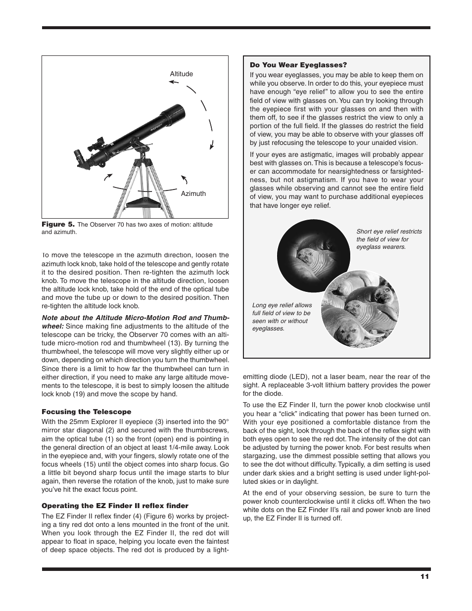 Orion OBSERVER 70MM AZ User Manual | Page 11 / 16