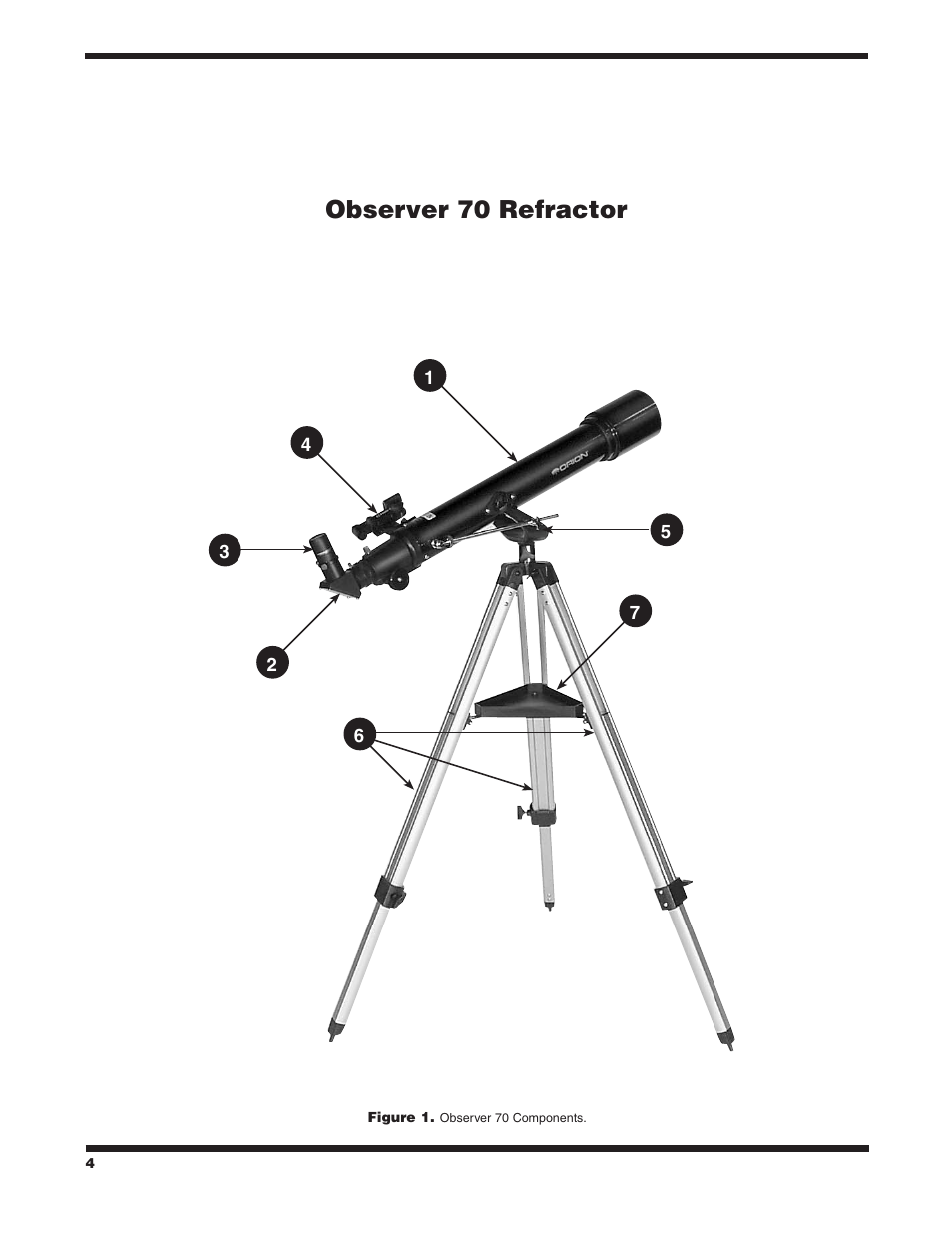 Observer 70 refractor | Orion OBSERVER 70MM AZ User Manual | Page 4 / 16