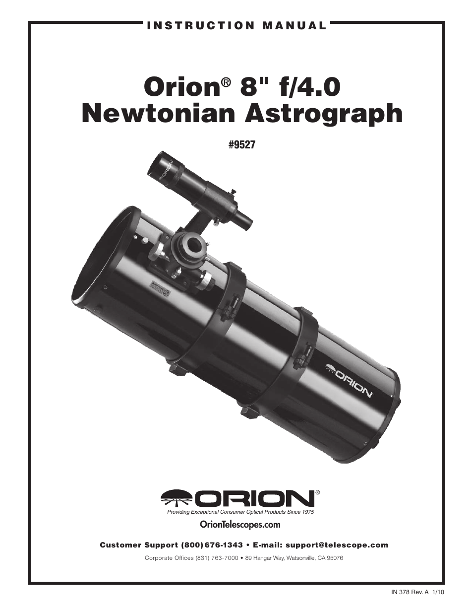 Orion NEWTONIAN ASTROGRAPH 9527 User Manual | 12 pages