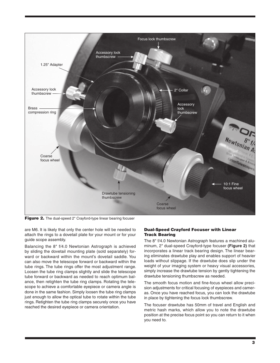 Orion NEWTONIAN ASTROGRAPH 9527 User Manual | Page 3 / 12