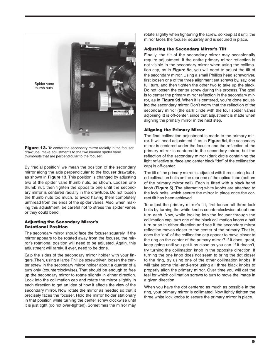 Orion NEWTONIAN ASTROGRAPH 9527 User Manual | Page 9 / 12