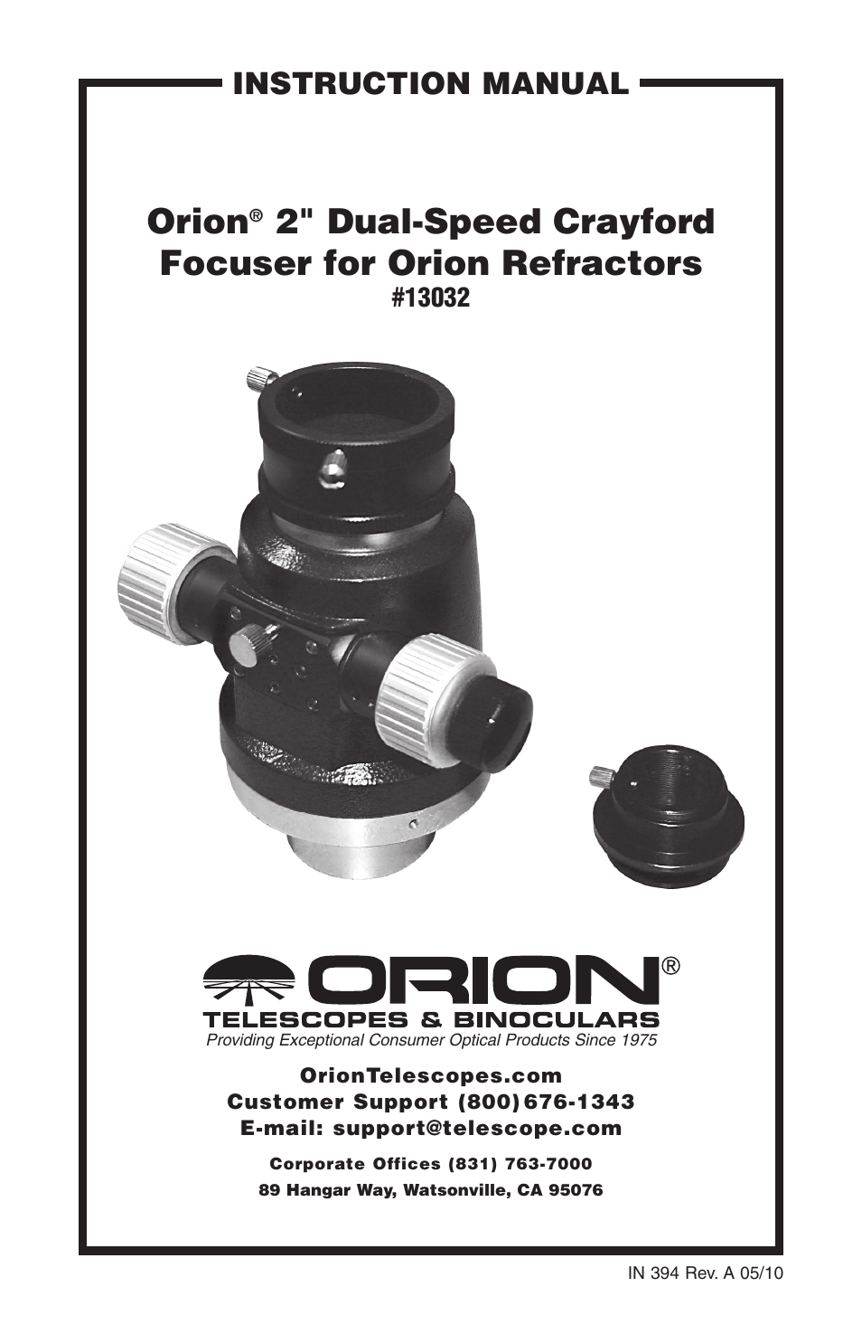 Orion 13032 User Manual | 3 pages